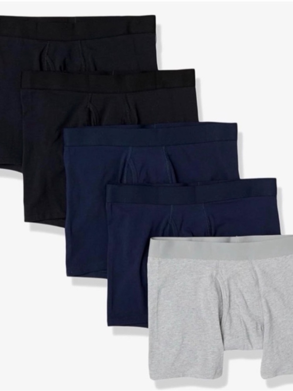 Amazon Essentials Men's 5 Pack Soft Cotton Boxer Briefs Multicolor Size 3XL New